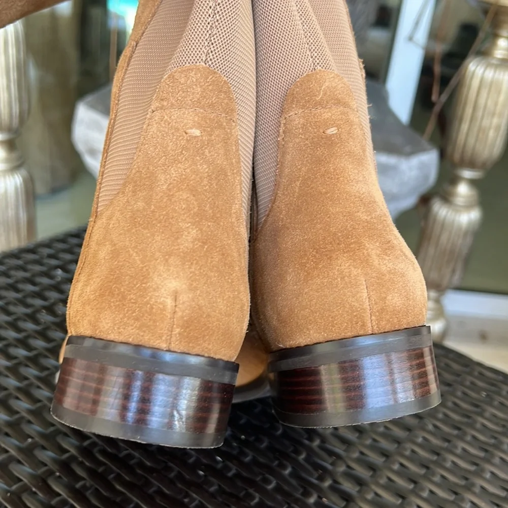 COLE HAAN Suede + textile combo boots